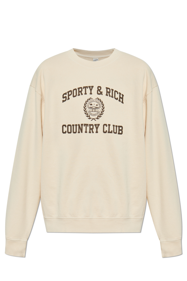 スウェット・トレーナー Sporty & Rich Crest Man to Man Teal White CR635TE CR635TEFW2 Sporty & Rich Crest Crewneck Teal | Cultizm